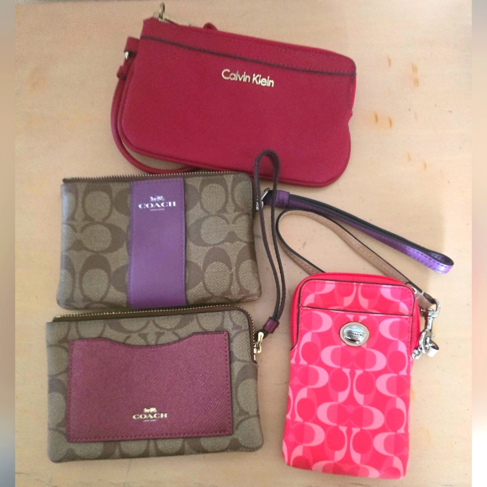 Bundle Calvin Klein and Coach Wristlet and Pouch Set